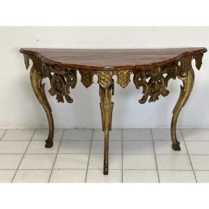 Consolle luigi XIV lombarda intagliata dorata XVII secolo