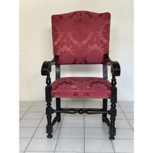 Trono seggiolone in noce . Bologna XVIII secolo