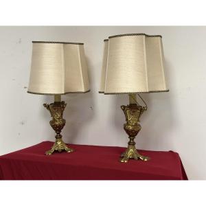 Coppia di lampade da comodino inizio XX secolo.