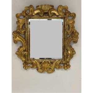 Specchiera emiliana in legno intagliato e dorato Barocco XVII secolo