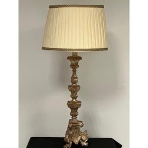 Candeliere Luigi XV con paralume . Lombardia XVIII secolo. Funzionante