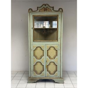 Angoliera vetrina laccata dorata toscana primi 800