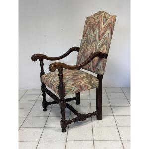 Trono a rocchetto Luigi XIV lombardo noce