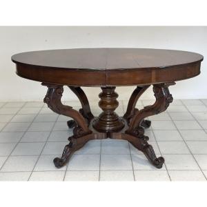 Tavolo a cestello ovale allungabile . Genova Carlo X. 149 x 105