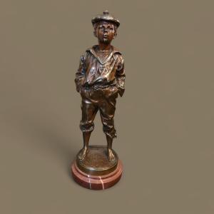 Bronze The Whistling Cabin Boy Victor Szczeblewski 1889 23.5cm
