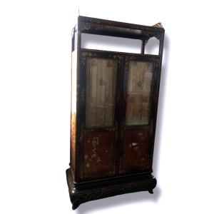Antique Lacquered Chinese Display Case