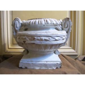 Enamelled Terracotta Vase, Louis XVI Period