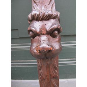 Carved Wood "lion" End Of 17th Century, Beginning Of 18th Century