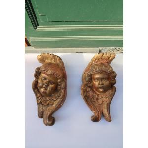 Pair Of 18th Century Cherub Heads 