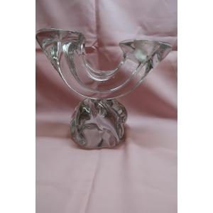 Pair Of Candelabras Signed Daum France