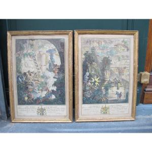 Pair Of Engravings With Antique Decorations, Late 18th Century