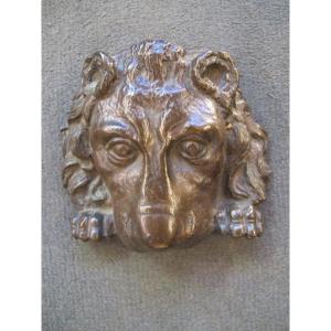 Bronze Lion's Head, 19th Century 