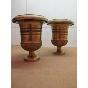 Pair Of Gilt Bronze Vases, Empire Period