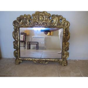 Miroir Italien En Bois Doré
