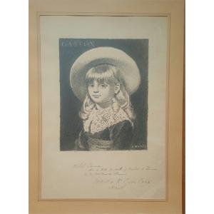 Edouard Michel: Portrait Of Gaston Cadix, Drawing