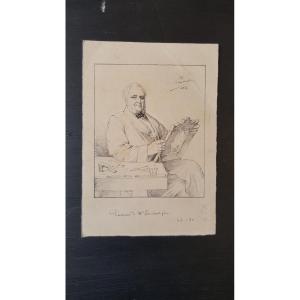 Xavier Alphonse Monchablon: Portrait Of Monsieur Lombart - Father, Pen