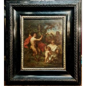 Fauns And Nymphs In The Forest By Henri Charles De Serres, Oil On Canvas