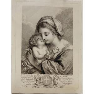 Mother And Child By Bartolozzi After Cipriani, Engraving