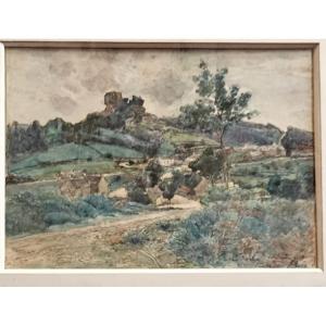 La Roche (auderville), Watercolor By Ricardo Flores, 1917