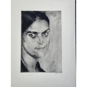 Claire, Engraving By Albert Besnard, 1887