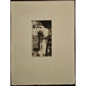 The Doll, Engraving By Albert Besnard, 1888