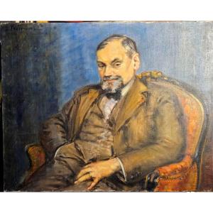 Portrait Of Raymond Bigot By Susanne Frémont, Oil On Canvas