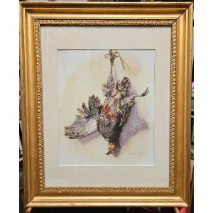 The Dead Partridge Of Wenix, Watercolor By Nicole Nivlet, 1988
