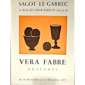 Exhibition Poster By Véra Fabre At Sagot-le-garrec, 1971