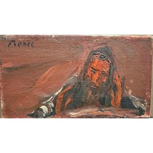 Rabbi Studying A Text, Oil On Canvas By Alexandre Frenel