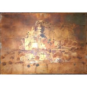 Lacquer On Silver Leaf By Paul Cressent: Landscape
