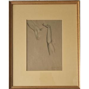 Study Drawing By Jean Dupas: A Right Arm And An Armpit, 1918.