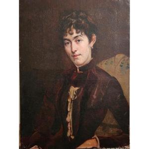 Bust-length Portrait Of A Woman By Victor Lautrec, Oil On Canvas