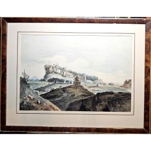 Watercolor By William Hodges: Gwalior Fort (india, Madhya Pradesh) Before 1786