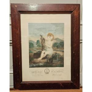 Love Laughs At Wisdom, Color Engraving By Bosselmen, Circa 1810