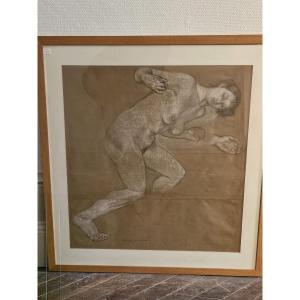 Study For Rustic Games, Pencil, Charcoal And Pastel By Armand Paulis, Circa 1920