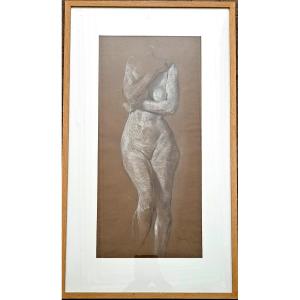 Nude, Charcoal And Chalk On Paper By Armand Paulis 3