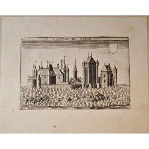 Château De Targé Near Chatellerault, Engraving By Chastillon, 17th Century