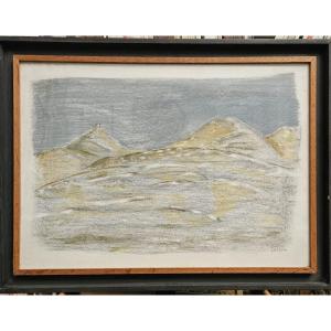 Vladimir Guertick, Known As Lusson, Oil Pastel On Paper