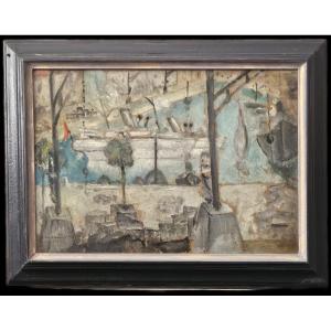 Oil On Cardboard By Robert Mortier (1878-1940)