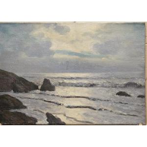Sea, Oil On Canvas By Arsène Chabagnan Or Arsen Shabanyan