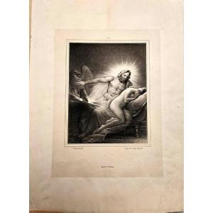 Jupiter Appears To Semele, Lithograph By Coupin De La Couperie, After Anne-louis Girodet