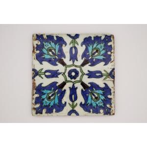 Tile From Damascus, Syria, 18th Century, Featuring Tulips And Alternating Floral