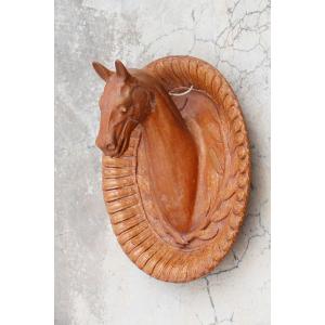 A Very Rare Antique French Horse Head Butcher Sign, Earthenware