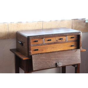 A Nautical, Marine Continental Sea Captain's Jewelry Cabinet Chest Trunk, Late 19th Century