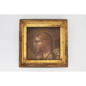 17th Century Baroque Mary Magdalene Painting, Oil On Wood, Portuguese