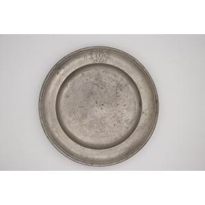 Alms Dish, Pewter, 1796 Germany
