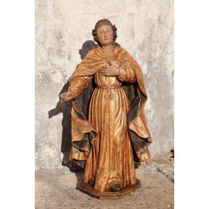 Saint John The Baptist With Glass Eyes, 18th Century, Portuguese Baroque