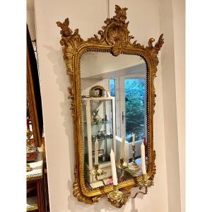 Italian Reflector Mirror 18 E In Wood Gilding Mirca