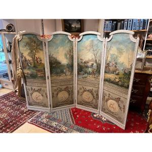 Screen 4 Sheets Ep. Louis XVI With Country Decors