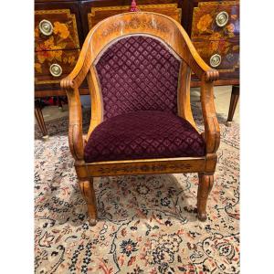 Charles X Child's Armchair In Speckled Maple